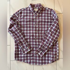 American Eagle Red plaid long sleeve button up casual shirt size XL